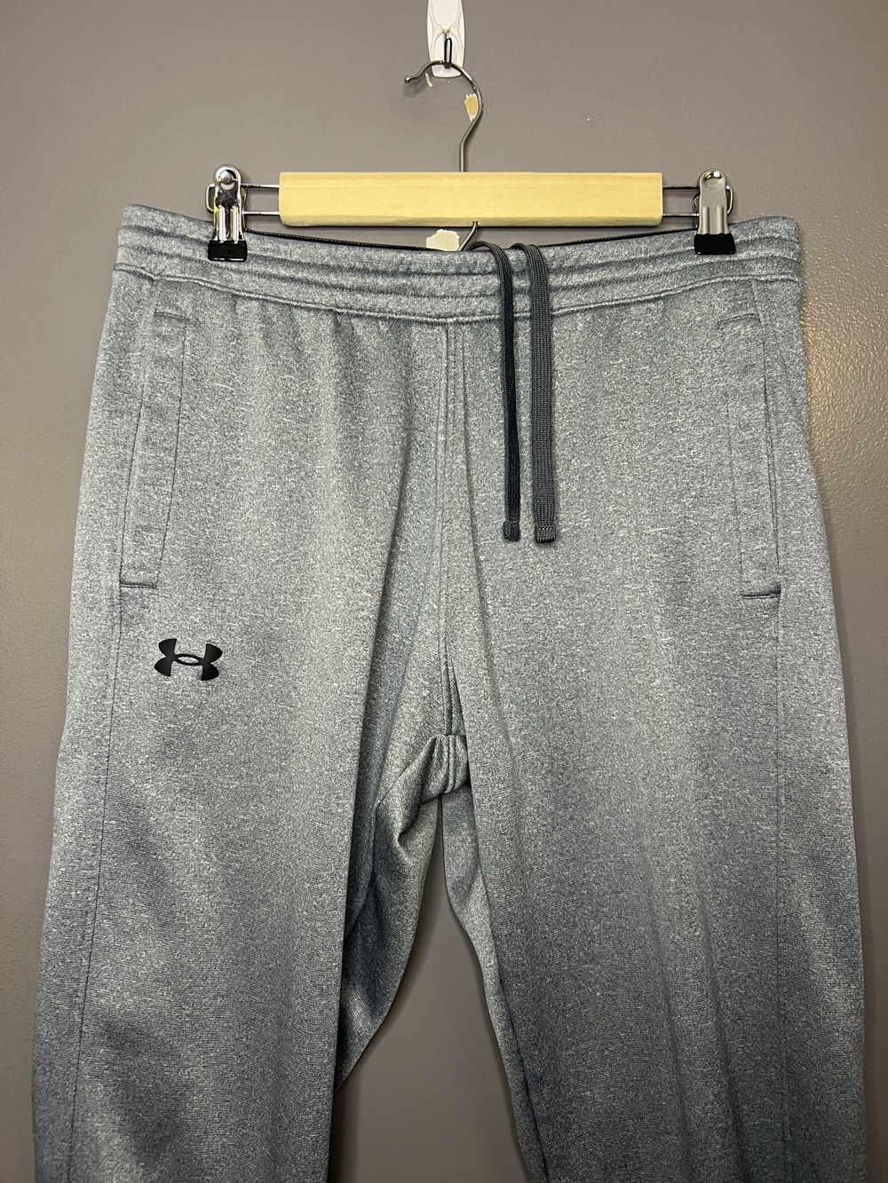 Under Armour Sweatpants Mens Large Gray Fleece Straight Leg Loose Athletic Pants